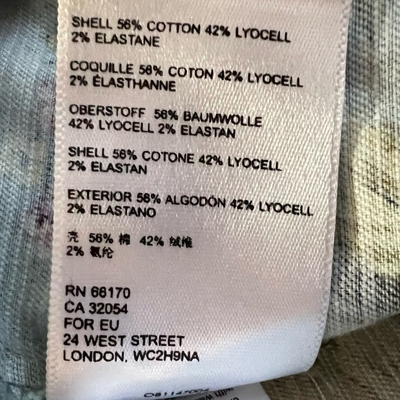 ANTHROPOLOGIE Victoria Floral Cargo Utility Pants High Rise Gray Blue Size 4 - Picture 13 of 14